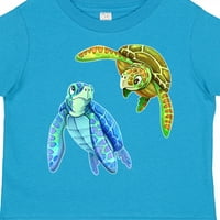 Inktastične morske kornjače plivanje zajedno poklon dječaka majica ili majica mališana