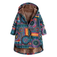 Miayilima kaputi za žene toplo print prevelike kapute odjeće ženski džepovi s kapuljačom vintage zimski ženski kaput