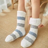 Čarape: Vaši su motori Himeway All-sezone opcije čarape Ženska zimska pruga super mekana topla udobna nejasna ručka obložena čarapa siva jedna veličina