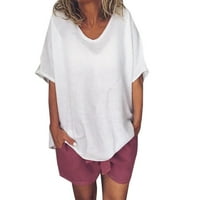 Ženski vrhovi Žene Ležerne ljetne čvrste kratke kratke rukave plus veličina Top majica