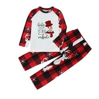 Obiteljski božićni podudaranje odjeće s dugim rukavima Majica Santa Claus Elk crtani print + casual