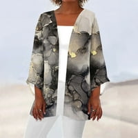 Moderna jakna za žene Ležerne prilike Retro tiskana Lagana srednja duljina jakna Cardigan