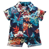 Toddler Boys Outfit Sets Ljetna dječja stabla Cvijeće tiskane vrhove + kratke hlače Outfits Set Beachwear