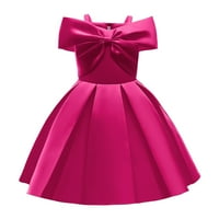 Dezimirane dječje djevojke Solid boja temperament na ramenu natkrivene suknje Birthday Party haljine duge haljine 3-10 godina princeza djevojka ljetna haljina vestido čišćenje