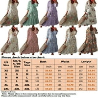 Sanviglor Women Swing Haljina V izrez Maxi haljine cvjetni print labavi odmor Sky Blue XS