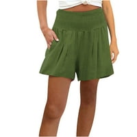 Ylioge ženske ljetne hlače džepove posteljine kratke hlače u boji Starsty Trendy odmor Loase FIT visokog