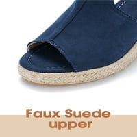 LUMENTO PLATFORD sandala za žene Peep Toe Espadrille Wedge Sandale gležnjače kopče cipele Udobna casual