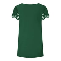 Ženska modna casual labava V-izrezana majica kratkih rukava Top Green XL