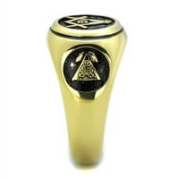 Luxe nakit dizajnira muški IP zlatni masonski stil g prsten od nehrđajućeg čelika - veličine 10