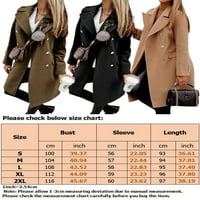 Glonme dvostruka obrada za žene za žene srednje duljine zimski kaput, casual otvoreni prednji kaputi