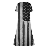 Ženske haljine Ljetna haljina za žene Ležerne prilike za neovisnost tiskana s kratkim rukavima s kratkim