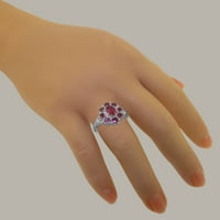 Britanci napravio je 10k bijeli zlatni prirodni ružičasti turistički turmalinski ženski prsten - veličine