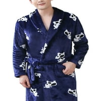 Prednjeg swalk-a Plišani ogrtači Dugi rukav Nejasan ogrtač Solid Color Fleece Robe Lounge Thermal Pijamas