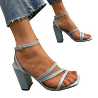 Kaicj ženske cipele Ženske pletene ravne sandale Strappy Dressy Sandals klizne na memorijske pjene klizne