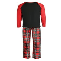 Uklapanje obiteljske božićne pidžame s dugim rukavima Pismo pulover plažene pantalone Noćna odjeća Spavaće