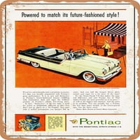 Metalni znak - Pontiac Star Glavni konvertibilni vintage ad - Vintage Rusty Look