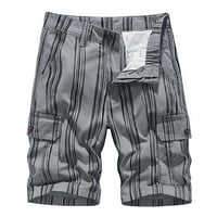 Vivianyo HD MAN kratke hlače plus veličina Veličina muške plus veličine Tegotovi Multi-džepovi opuštene ljetne plažne kratke hlače Rollbacs Grey