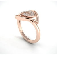 Nije poboljšan 0,5ct okrugli rez Diamond Prong Fancy Angažman Srčani prsten SOLID 10K Zlat J Si2