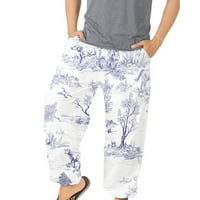 Jyeity Epic traži mu muškarci modni cvjetovi labavi elastična plaža na plaži od tiskanih pantalona hlače