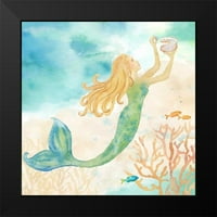 COUNTER, Cynthia crni moderni uokvireni muzej umjetnički print pod nazivom - morsko prskanje sirena i