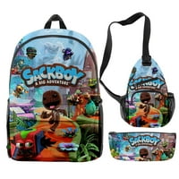 Sackboy Merch Game Backpack tri bag odijelo za odrasle Djeca casual putnička torba slatka stila