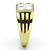 Luxe nakit dizajnira muški zlatni prsten od nehrđajućeg čelika od nehrđajućeg čelika sa čistom kvadratnom
