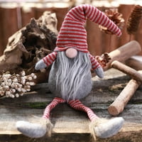 Giligiliso Clearence Home Božićni ukras prugasta šešir viseći noga bez lica ukras za lutke #AQ Jedna rasprodaja