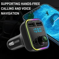 FM predajnik za automobil, automobil Bluetooth 5. Bežični handsfree Car FM odašiljač prijemnik Radio MP adapter player USB komplet za punjač