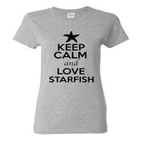 Dame drže mirne i ljubavne zvijezde morske zvijezde životinja za životinje majica majica