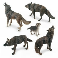 Greenhome Wolf figurine simulirane PVC divlje životinje minijaturno odlikovano ukrašavanje modela raznih