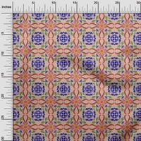 Onuone pamuk poplin svijetlo smeđa tkanina azijski blok cvjetni pletit odjeću prekrivajući tkaninu tkanine sa dvorištem široko
