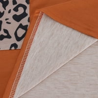 Zkozptok Ženska dukserica Crewneck Pulover Vintage Slobovi za patchwork s dugim rukavima, Orange, M
