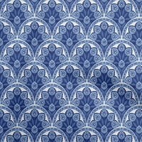 Onuone pamučne fleke srednje plave tkanine azijske cvjetne pločice Craft Projekti Dekor tkanina Štampano