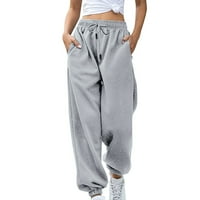 Ženske dno Dno trešanja Joggers Hlače vježbaju visoke struk joge hlače sa džepovima teen hlače žene