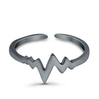 - Srčani prsten prsten zvonaste srebrne tanke podesive stilski prstenovi za žene