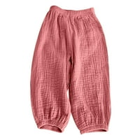 Dječja djeca Dječje djevojke slatke slatke elastičnosti pantalone pantalone pantalone ružičaste 6-7 godina