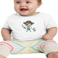 Dijete u gusarskoj kostimu crtani majica za dojenčad -Image od Shutterstock, mjeseci