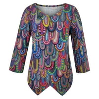Loopsun Ljetna ušteda odjeća za ženske zimske dukseve, modna žena V-izrez dugih rukava majica jesenje ispisa labav bluza vrhovi