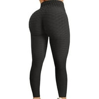 Ženski mjehurići dizanje hipa za dizanje fitness trčanje visokih struka joga hlače crna l