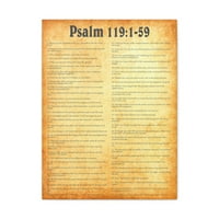 Zidovi pisma Psalam 119: 1- Gold platno Christian Wall Art spreman za objesiti neumljeno