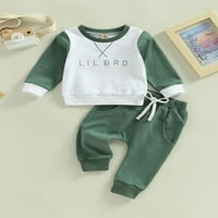 Huakaishijie Newborn Baby Boy Box blok pulover Duks Top elastične strugove hlače odijelo