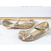 Dječje haljine cipele blistaju mary jane sandale pjenušave princeze cipele za cipele lagani plesni luk