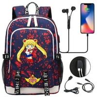 Backpack Bzdaisy Mornar sa USB-om Zaštita za punjenje i laptop - višestruki džep veliki kapacitet Dvostrani džepovi Unise za djecu Teen