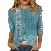 HHEI_K majice za žene Slatke grafičke grafike TEes Bluze casual plus veličine Basic Dugme Tops pulover