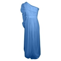Ljetne haljine za žene casual scoop vrat kratki rukav s punim duljinama ispisane a-line haljine m