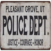 Grove, UT policijska odjel. Početna Dekor Metalni znak Poklon 108240012985