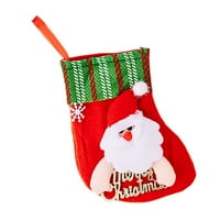 Kiskick Božićne čarape Viseći ukras - slatka Santa Claus Elk Snowman Bear uzorak Dizajn zabava Dekoracija