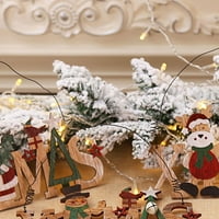 Božićni drveni viseći privjesci ukrasi Xmas slova crtani oblik dekor božićnog drveća ukras