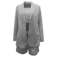 Floleo ženske kratke hlače Ljeto Žene postavlja čvrste trodijelno žensko odijelo sa prslukom + jaknom