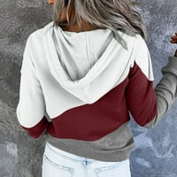 Ženske dukseve Trendy pulover dugme kapuljač s dugim rukavima Džepni ležerne duksere za dežurne zveznice